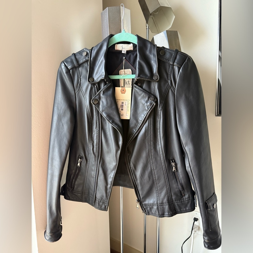 Vegan Leather Black Jacket XS - NWT